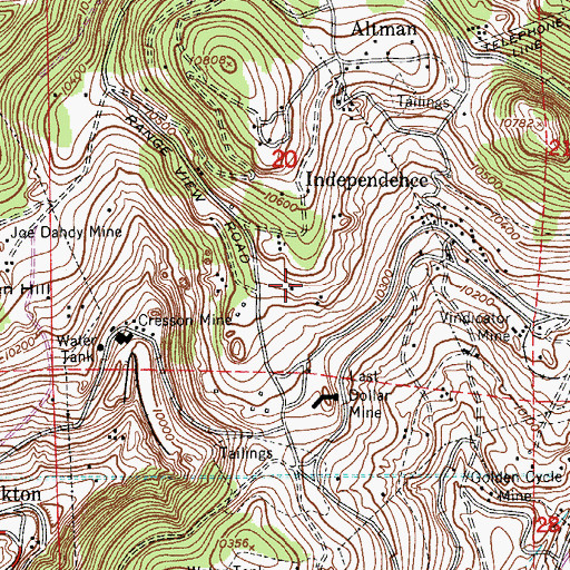 Topographic Map of Ruby Mine, CO