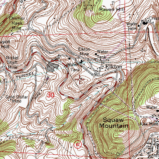 Topographic Map of Thompson Mine, CO