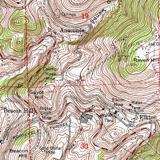 Topographic Map of Winchester Mine, CO