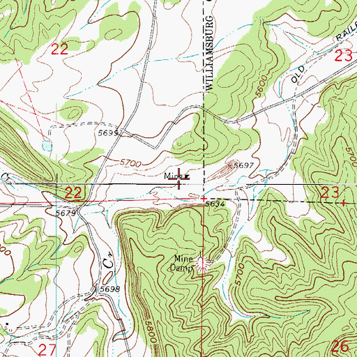 Topographic Map of Chandler Mine, CO
