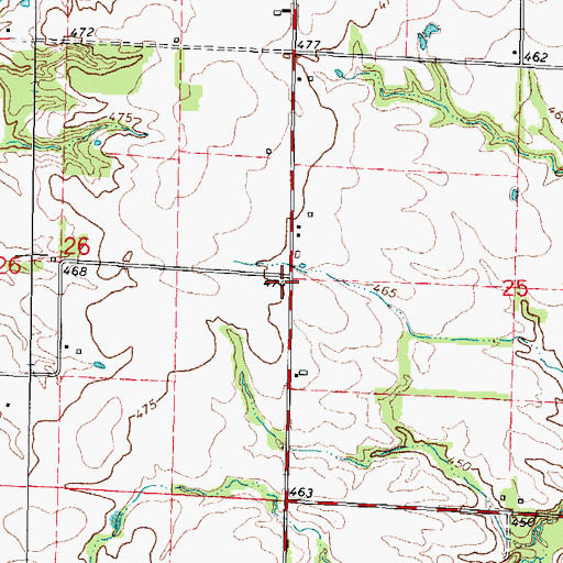 Topographic Map of Locust Grove School (historical), IL