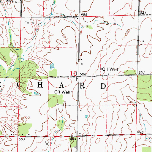 Topographic Map of Vest School (historical), IL