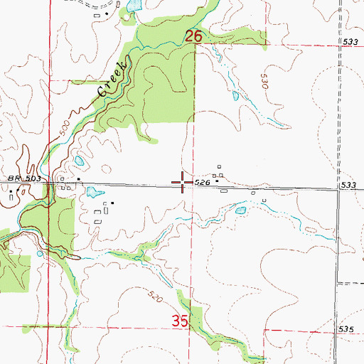 Topographic Map of Lindly School (historical), IL