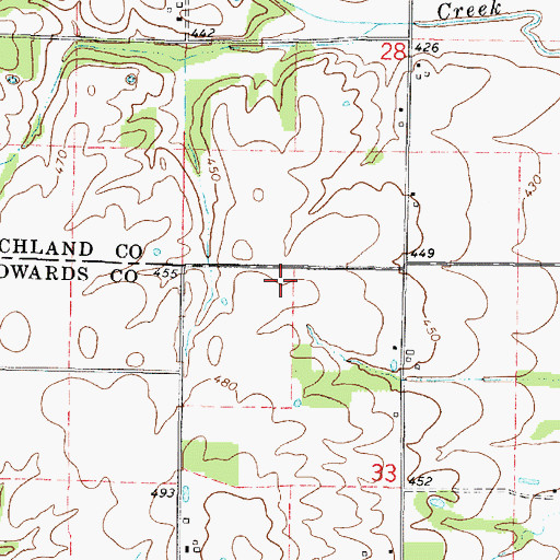 Topographic Map of Whites School (historical), IL