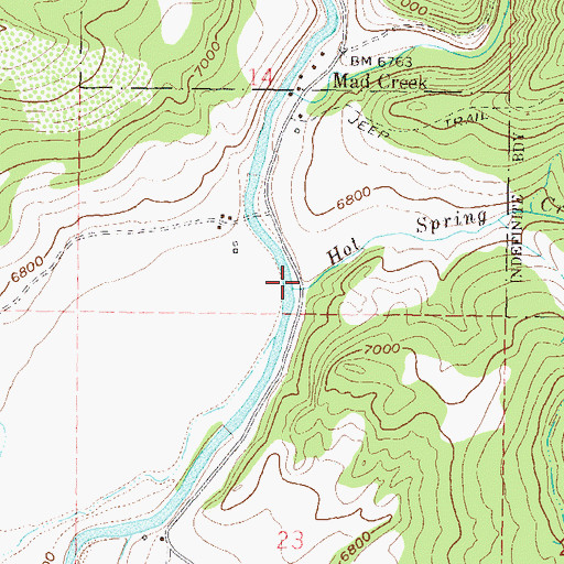 Topographic Map of Hot Spring Creek, CO