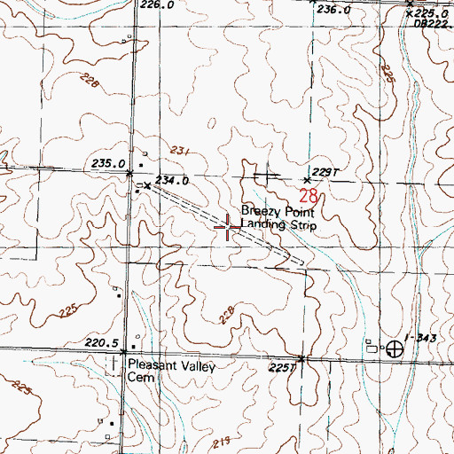 Topographic Map of Breezy Point Landing Strip (historical), IL