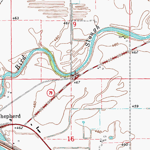 Topographic Map of Bird Slough School (historical), IL