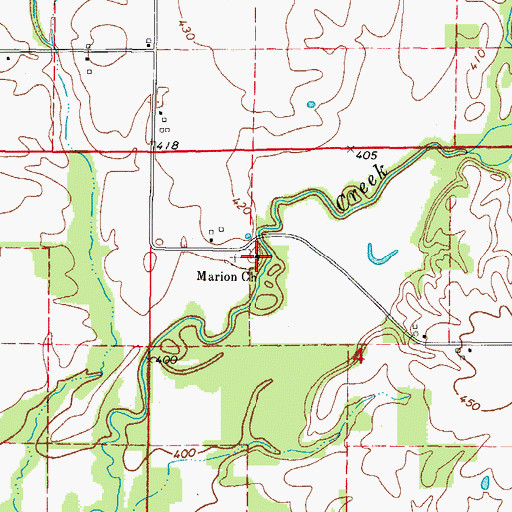 Topographic Map of Marion Christian Church, IL