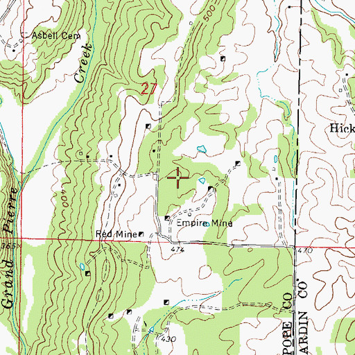 Topographic Map of Pierce Mines, IL