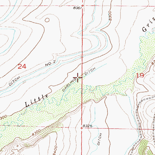 Topographic Map of Darling Ditch, CO