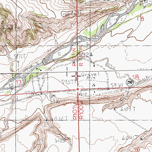 Topographic Map of Barling Pit West, WY