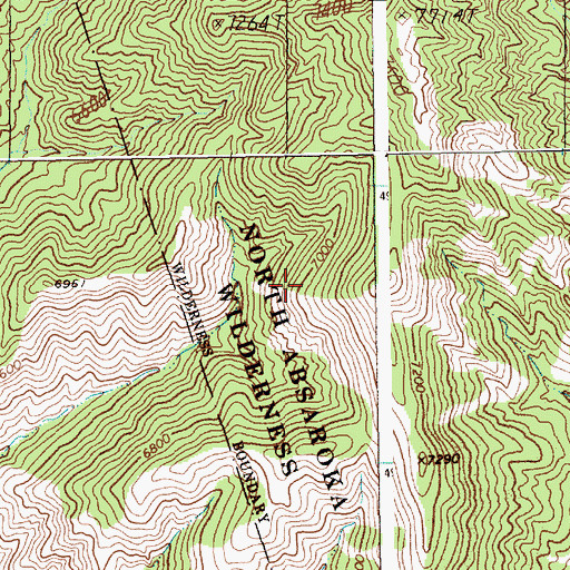 Topographic Map of Sweetwater Creek Mine, WY