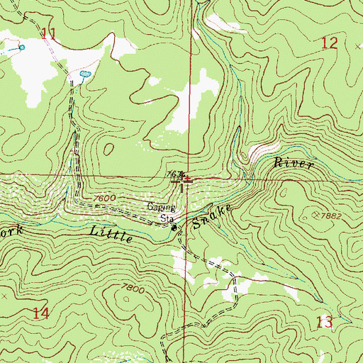 Topographic Map of Three Forks Group Mine, WY