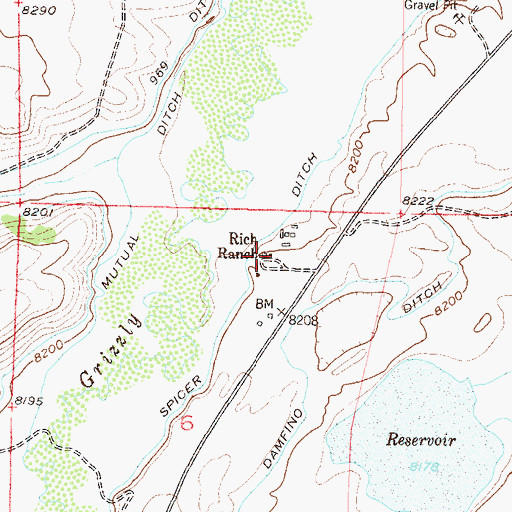 Topographic Map of Rich Ranch, CO