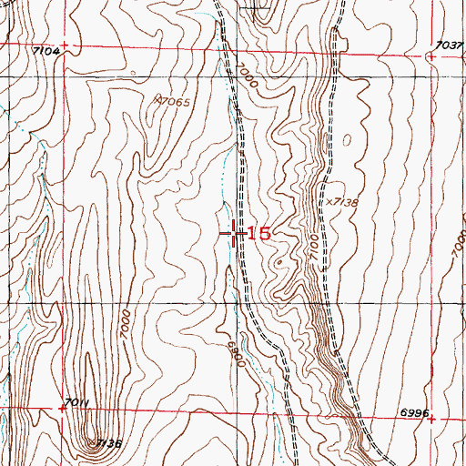 Topographic Map of Six Mile Hill Mine, WY