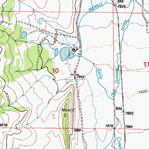 Topographic Map of Cliff Mine, WY