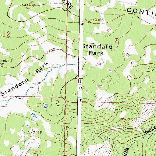 Topographic Map of Standard Park Area Mine, WY
