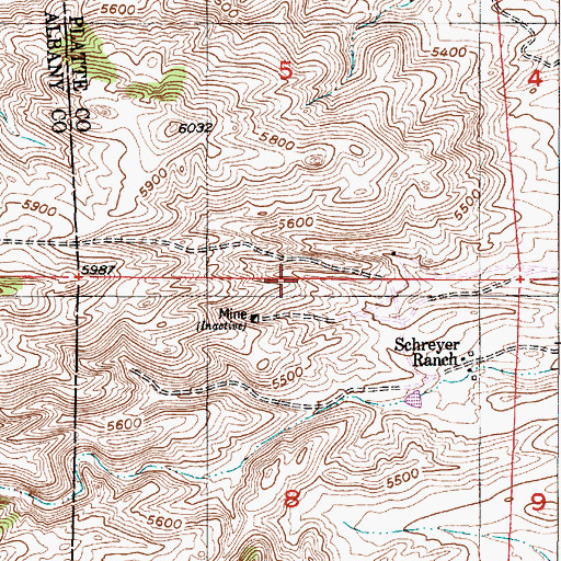 Topographic Map of Groves and Collins Deposit, WY