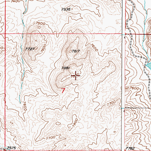 Topographic Map of Plumbago Canyon Mine, WY