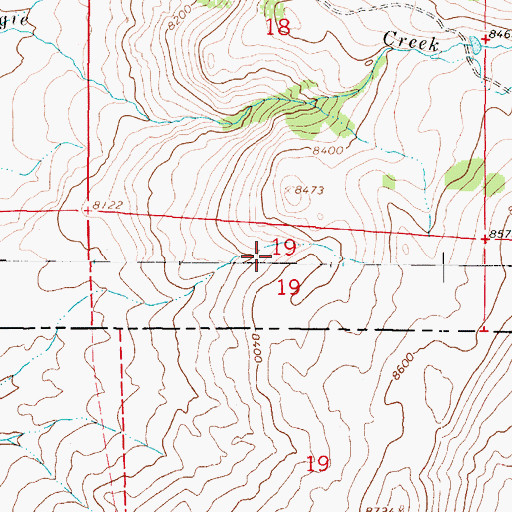 Topographic Map of Red Mountain Mine, WY