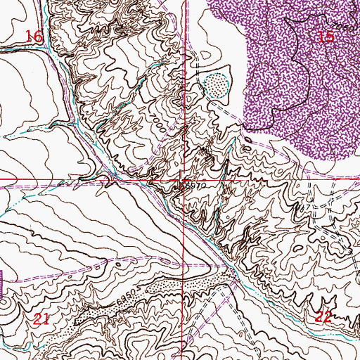 Topographic Map of South Walker-Sullivan Mine, WY