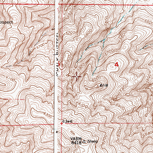Topographic Map of Sheep Mountain Mine, WY
