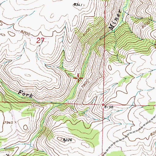 Topographic Map of Colorado Bell Group Mine, WY