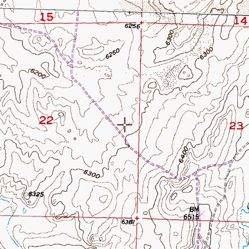 Topographic Map of Dick Number Six Mine, WY