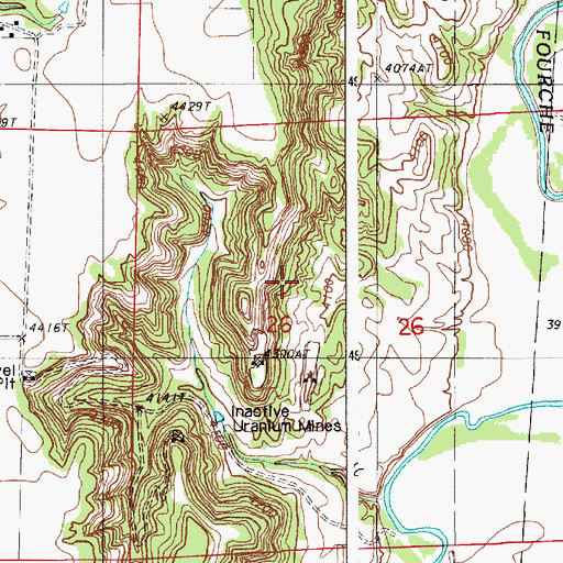 Topographic Map of Carlile Mine, WY