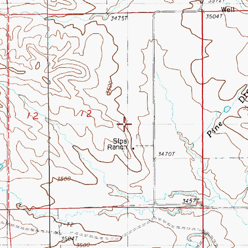 Topographic Map of Black Vein Seven Mine, WY