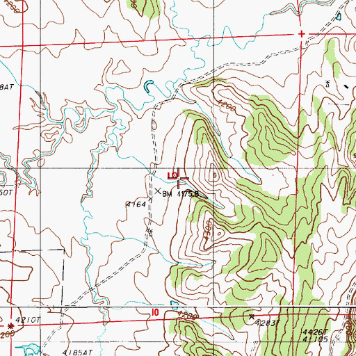 Topographic Map of Cabin Creek Four Mine, WY