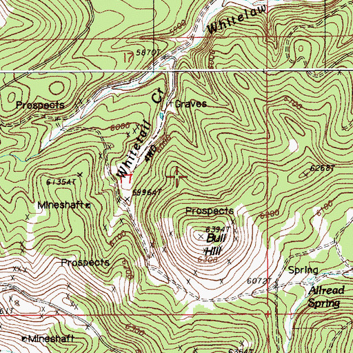 Topographic Map of Victory Lode Mine, WY