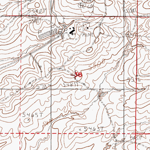 Topographic Map of Bill Smith Mine, WY