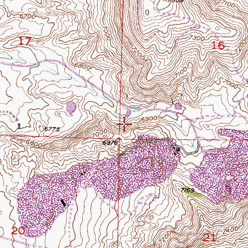 Topographic Map of Ion Exchange Mine, WY