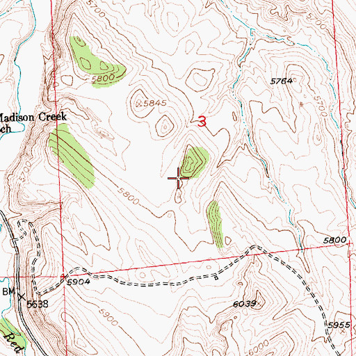 Topographic Map of Pat Number Two Mine, WY