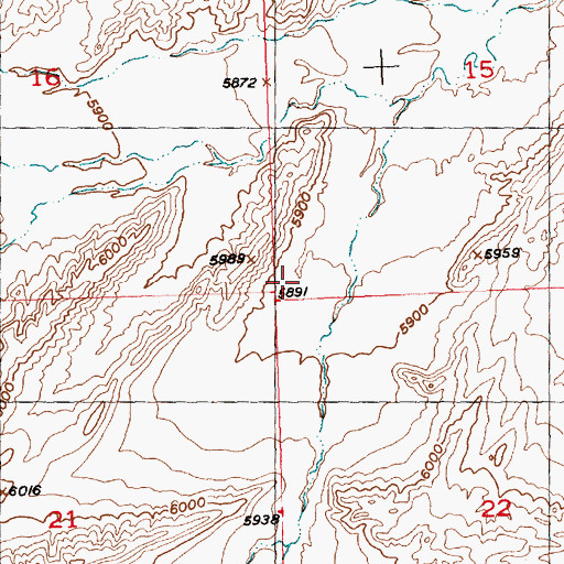 Topographic Map of Connant Creek Mine, WY