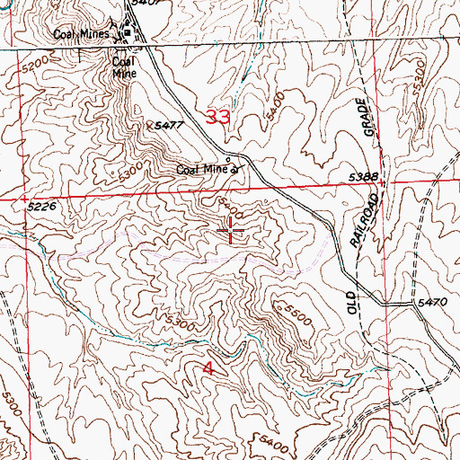 Topographic Map of Brower Mine, WY