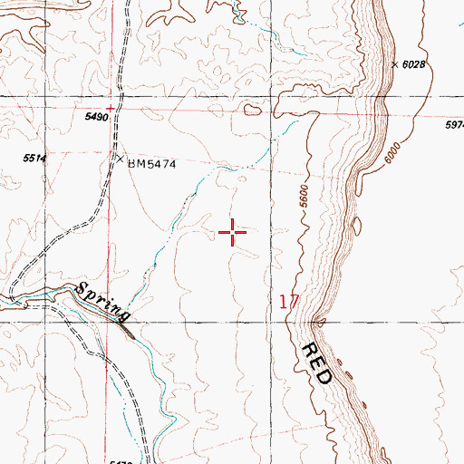 Topographic Map of Spring Creek Mine, WY