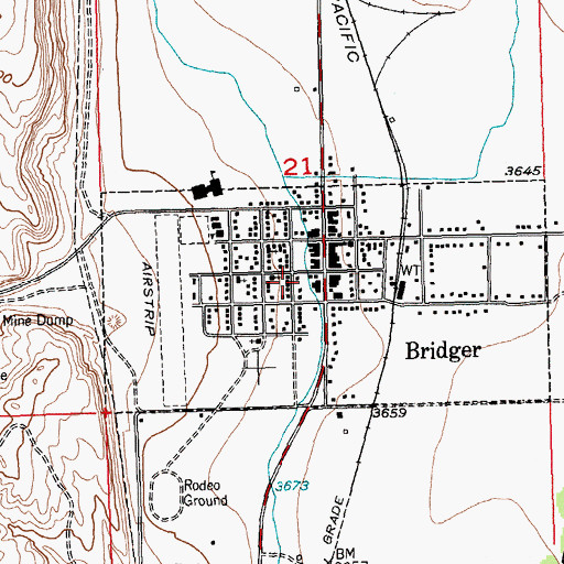 Topographic Map of Clarks Fork Medical Center, MT