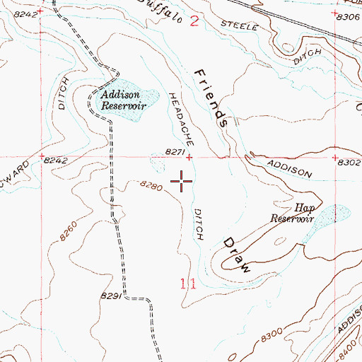 Topographic Map of Headache Ditch, CO