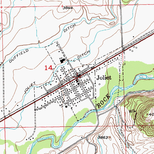 Topographic Map of Joliet Lutheran Church, MT