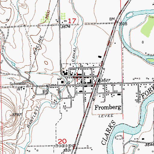 Topographic Map of Fromberg United Methodist Church, MT