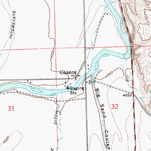 Topographic Map of Chance Post Office (historical), MT