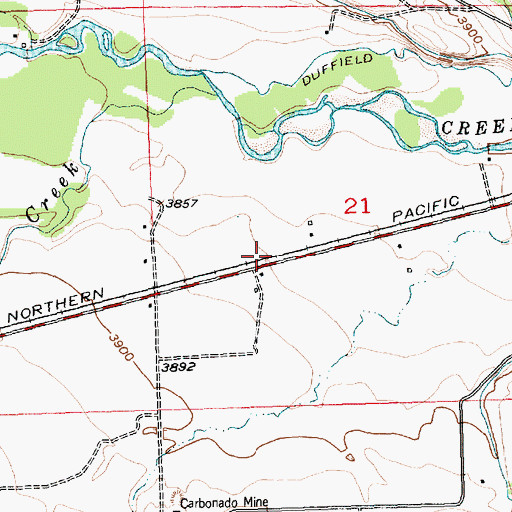 Topographic Map of Carbon (historical), MT