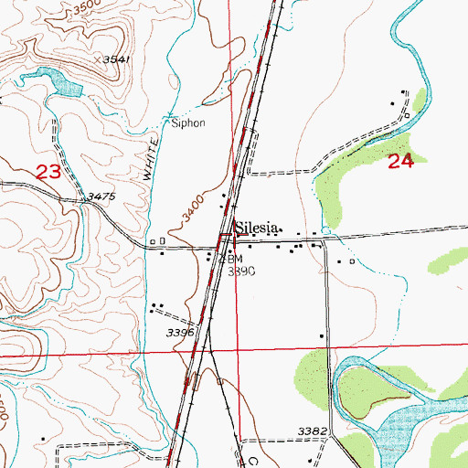 Topographic Map of Silesia Post Office (historical), MT