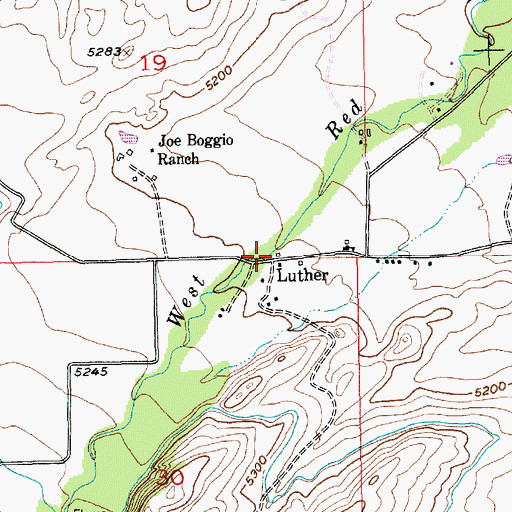Topographic Map of Luther Post Office (historical), MT