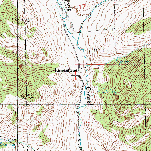 Topographic Map of Limestone Post Office (historical), MT
