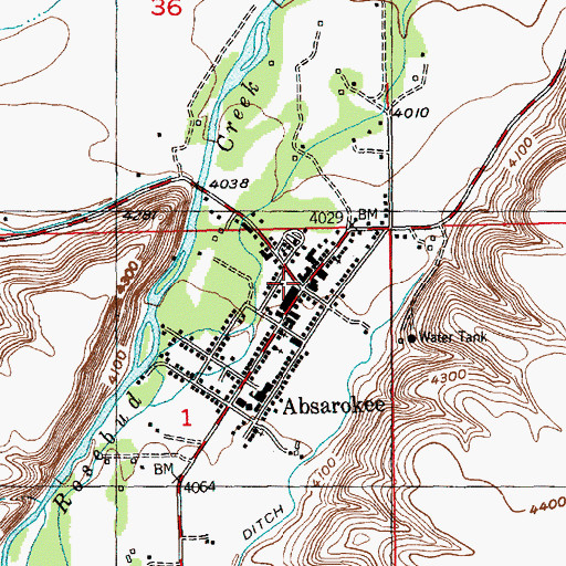 Topographic Map of Absarokee Medical Clinic, MT