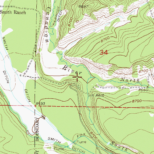 Topographic Map of South Fork Canadian River, CO