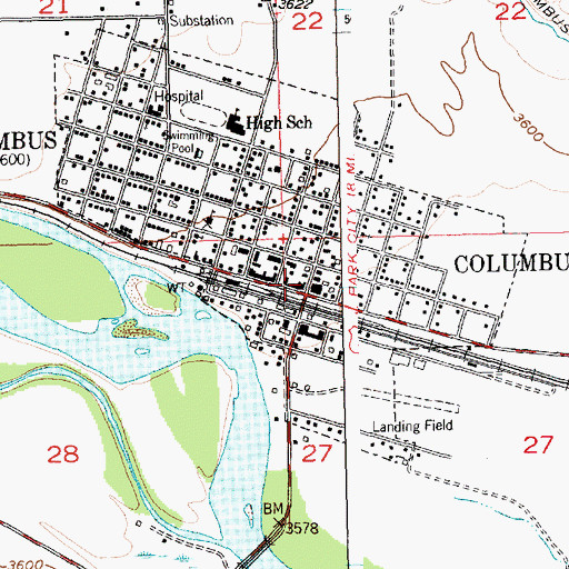 Topographic Map of Park Avenue Park, MT